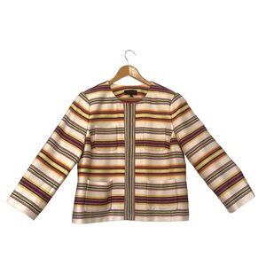 TALBOTS Colorful Striped Blazer Jacket with Hook Closure Lined Women’s S…